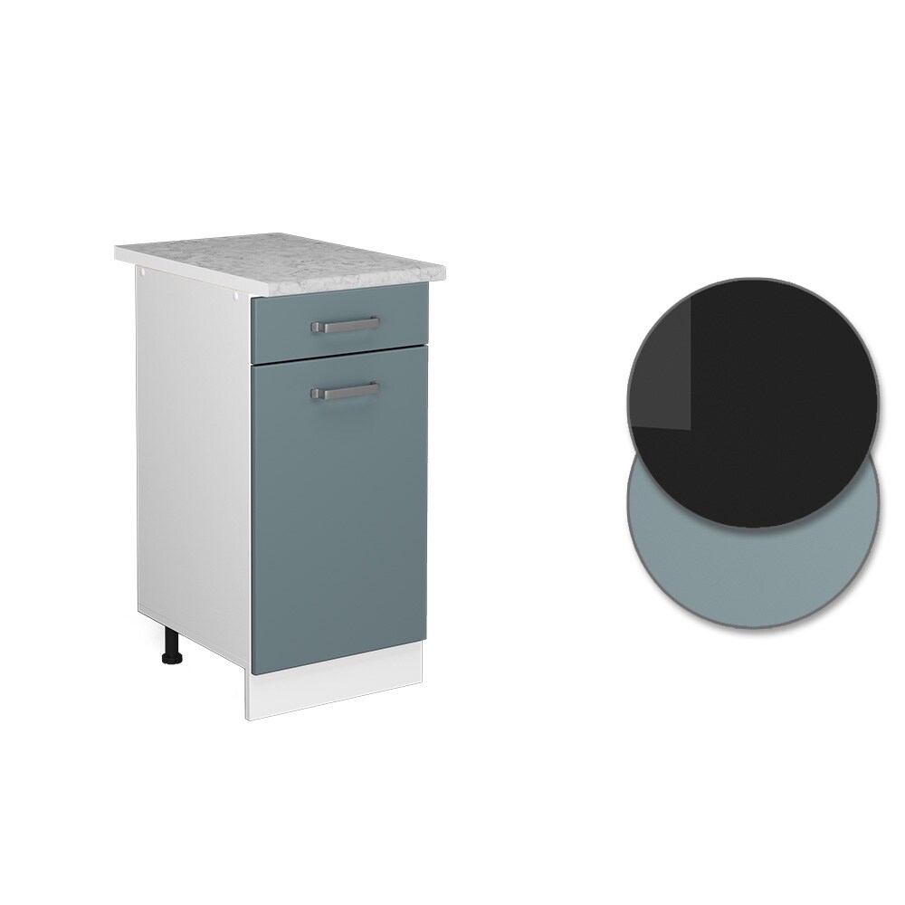 Vicco Schubunterschrank Küchenschrank R-Line Solid Weiß Blau Grau 40 cm modern Arbeitsplatte