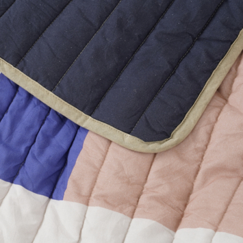Plaid donker bruin patchwork -  l180xb130cm