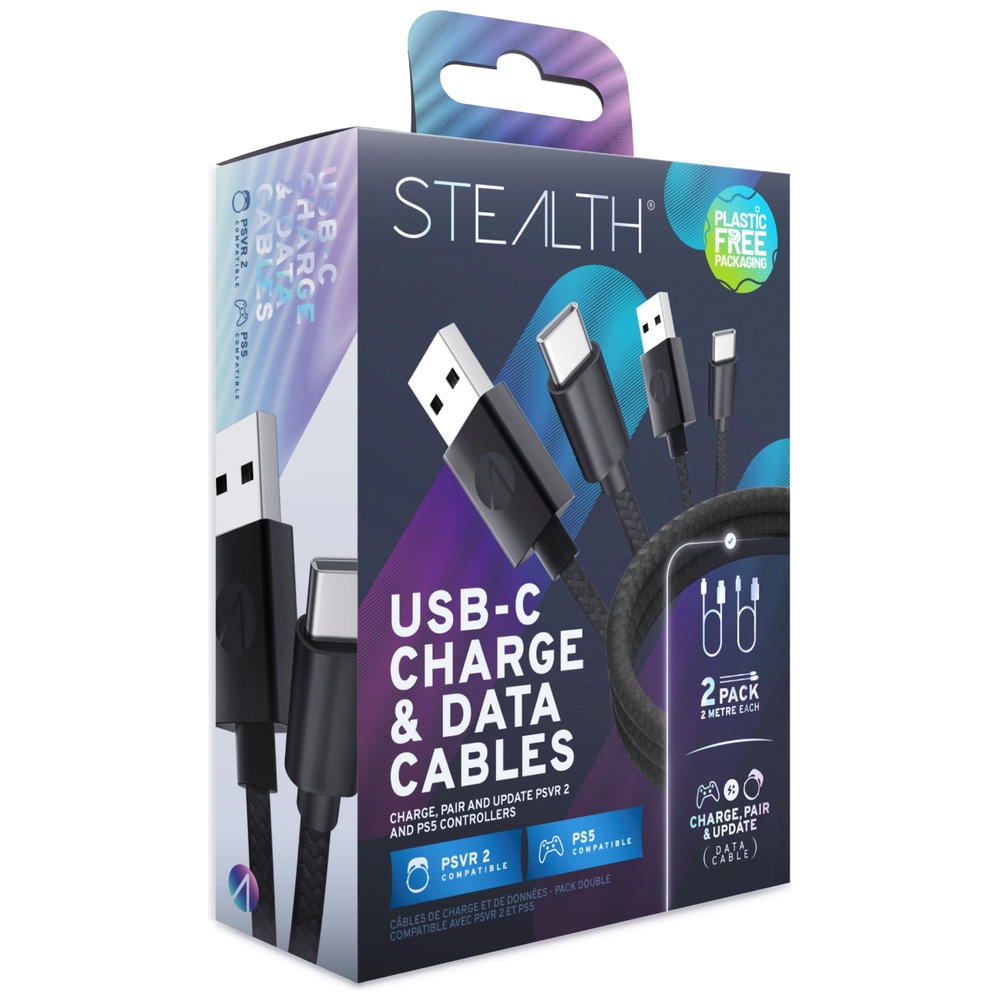 Doppelpack unauffällige USB-C-Lade- und Datenkabel für PlayStation 5