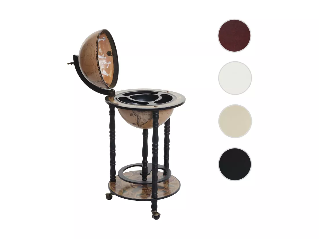 Bar de salon Globe MCW-D83 roulant, blanc