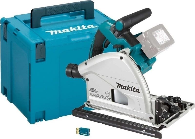Makita DSP601ZJU 36V (2x18V) Li-ion accu invalcirkelzaag body in Mbox (AWS) - 165mm - koolborstelloos