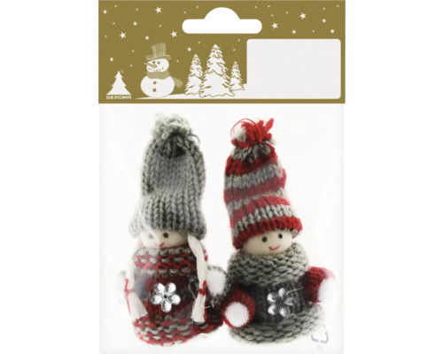 Kerstdecoratiefiguren, stof, 2 stuks