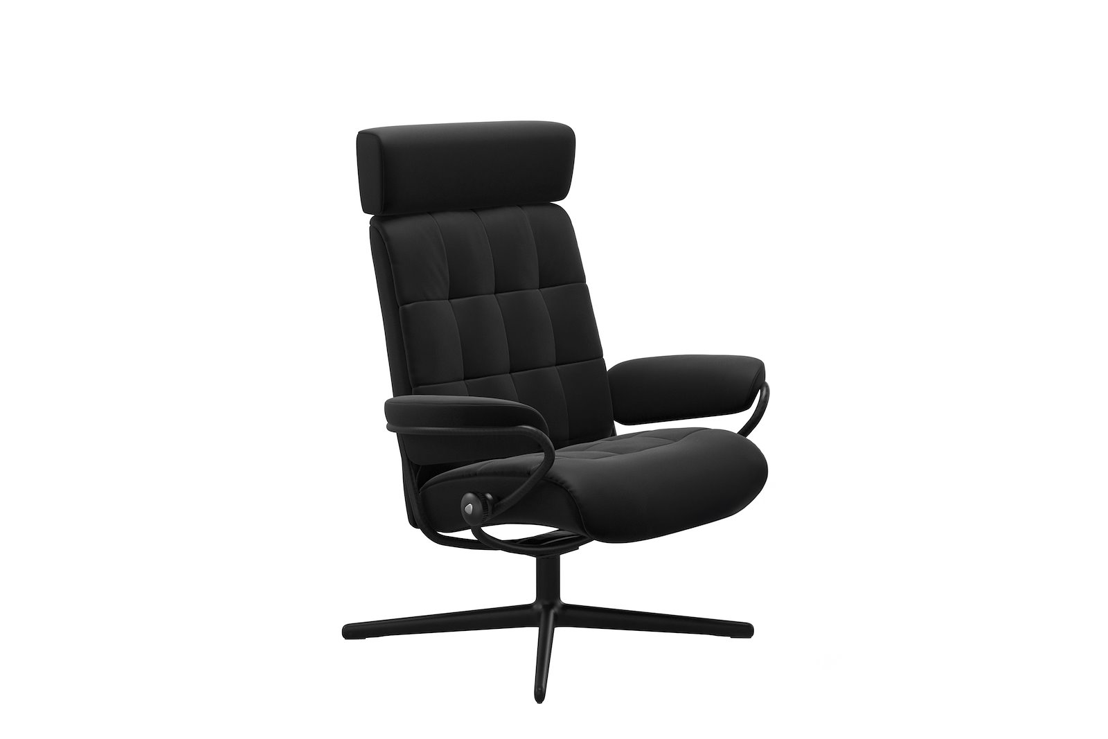 London lenestol Med regulerbar nakkestøtte. Hud Paloma Black og Cross understell Black. Medium