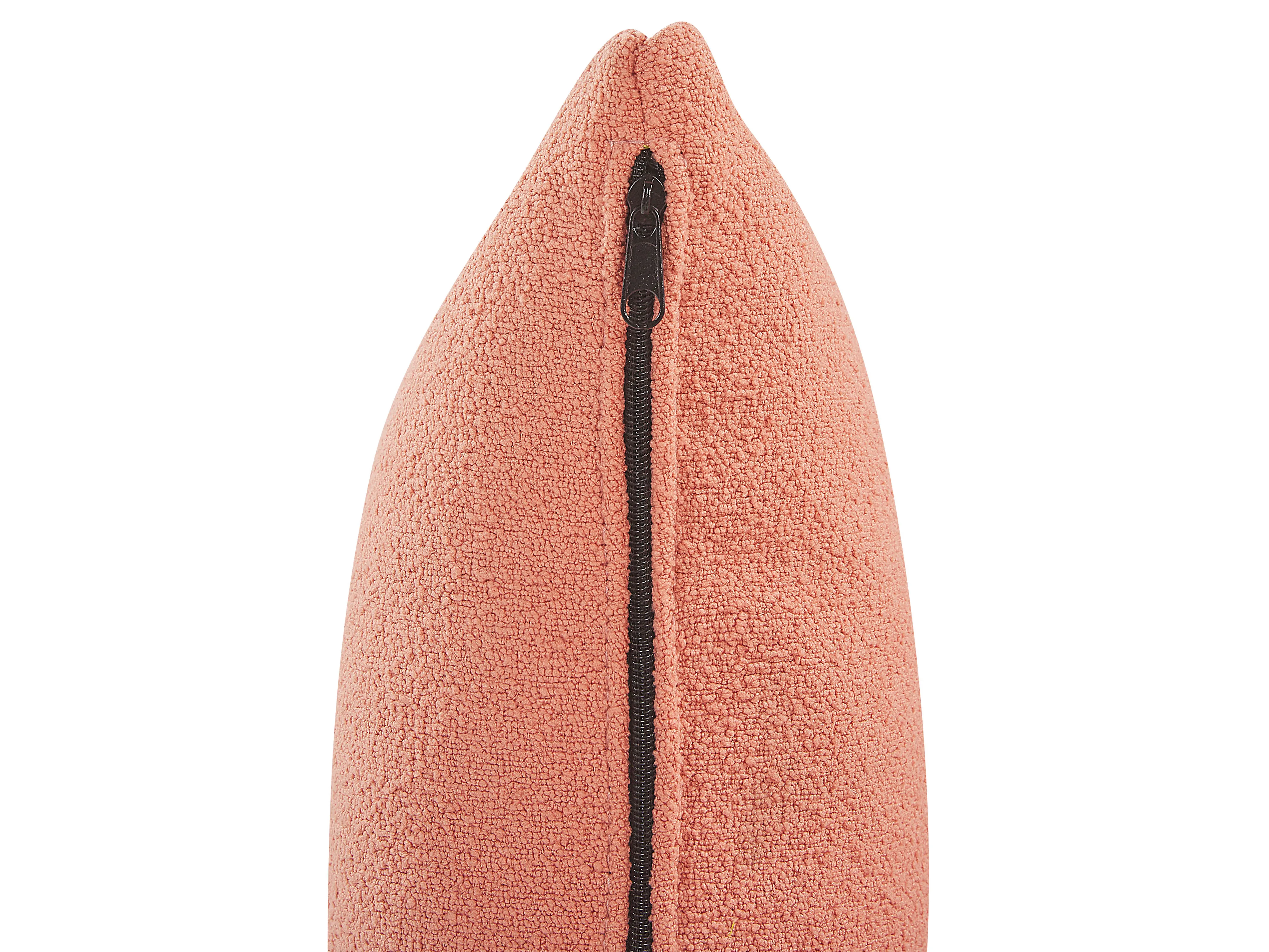 Rechtszijdige chaise longue CHEVANNES Bouclé Perzikroze