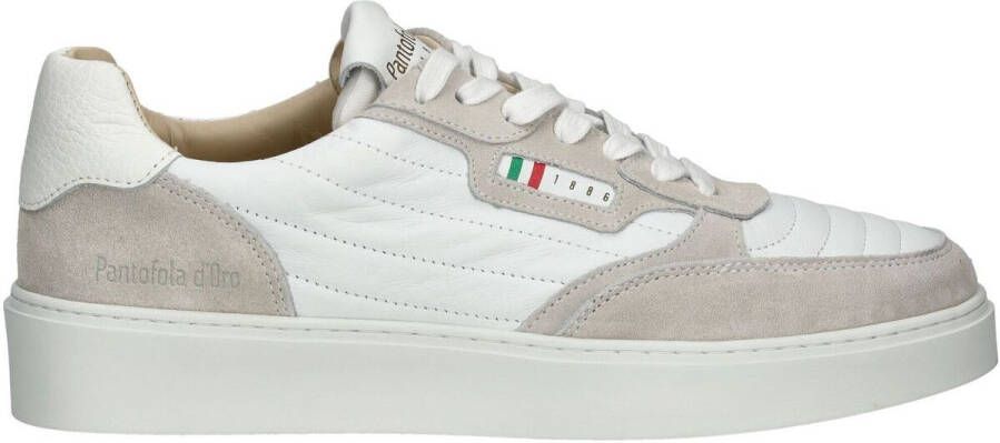 Pantofola d'Oro Piemonte Low leren sneakers beige wit