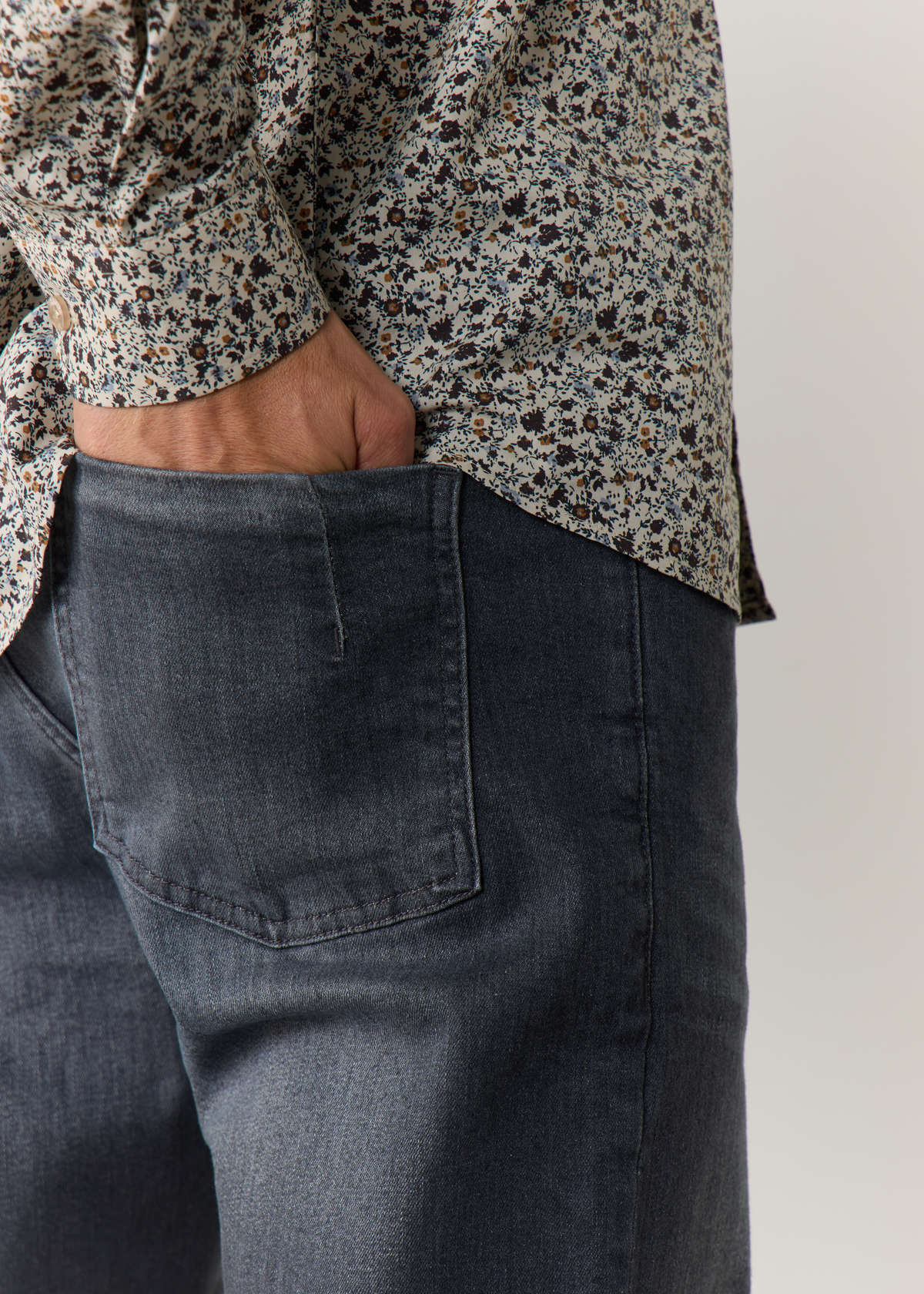 Jean skinny en coton stretch gris