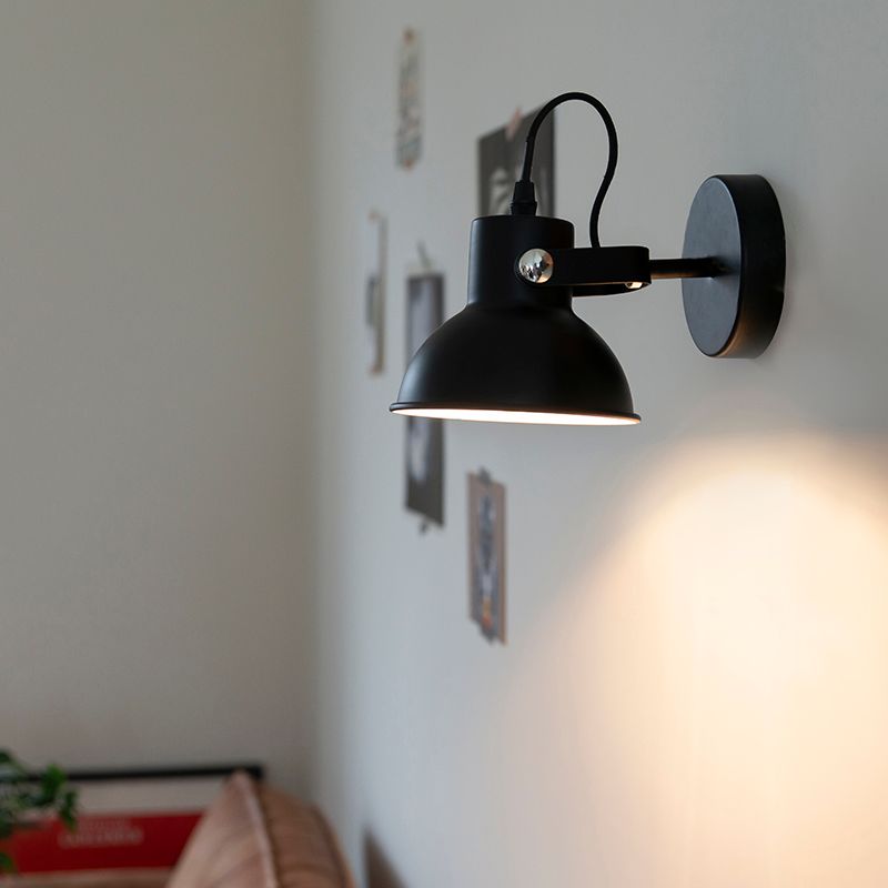 Industriële wand- en plafondlamp zwart kantelbaar - Guida