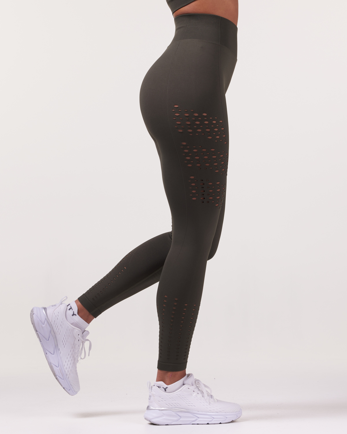 LEVITY Fade Mesh Seamless Tights Green Forest