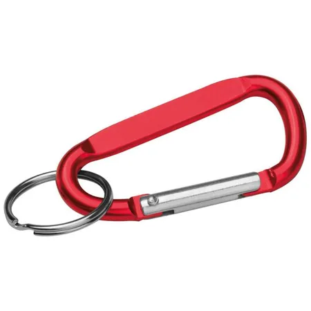Macma Schlüsselanhänger mit Karabinerhaken, rot