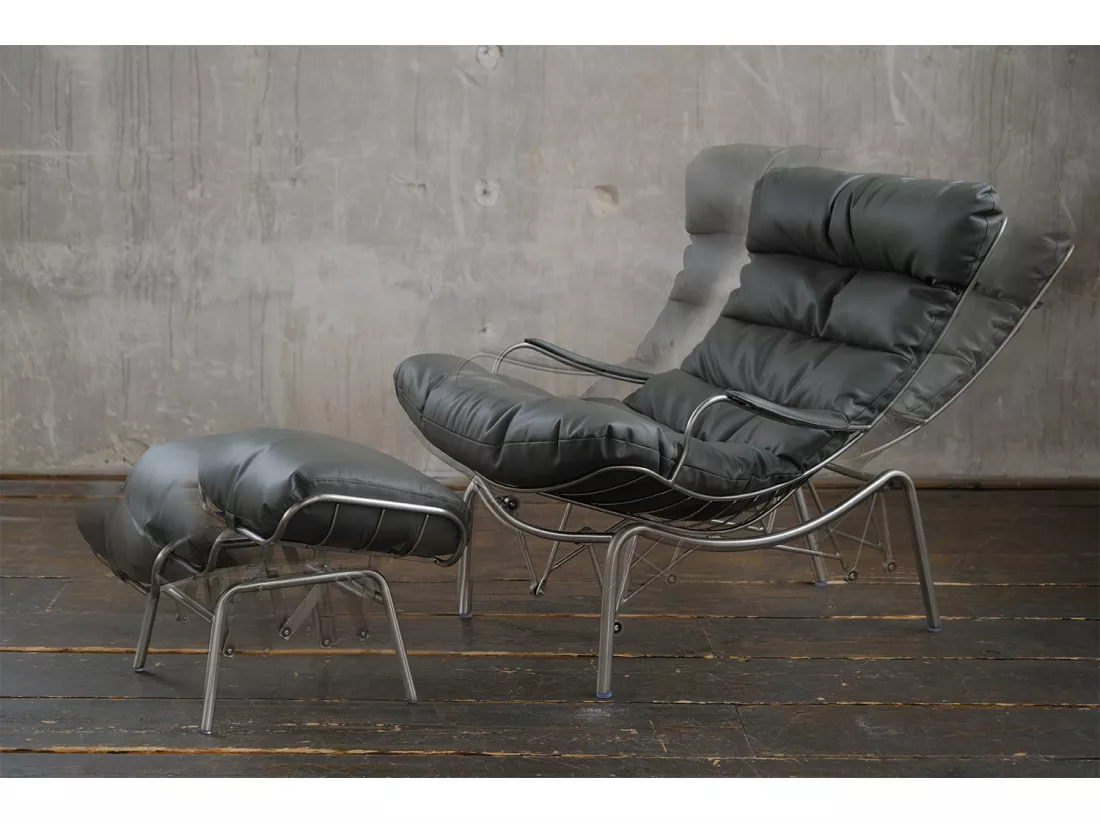 Fauteuil - Gris cuir - ROWA