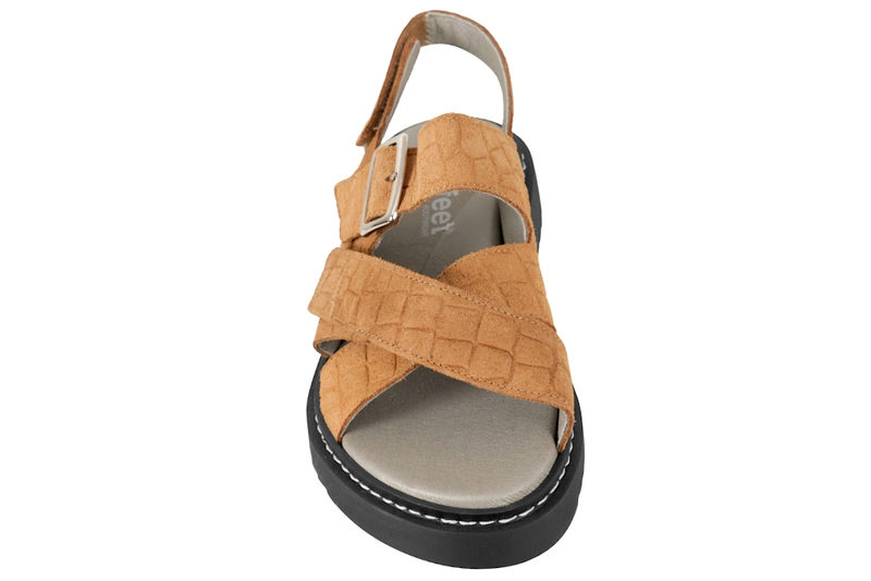 NEW FEET SANDAL I TAN PRÆGET SKIND