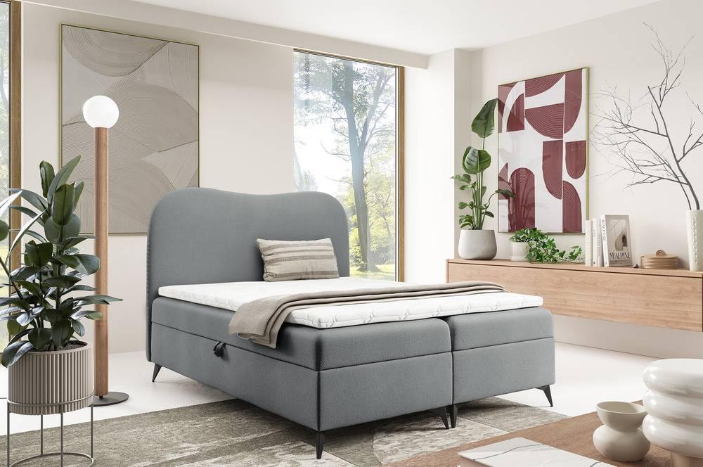 NADUVI Collection Boxspring Adler bouclé met opbergruimte 160 x 200 cm