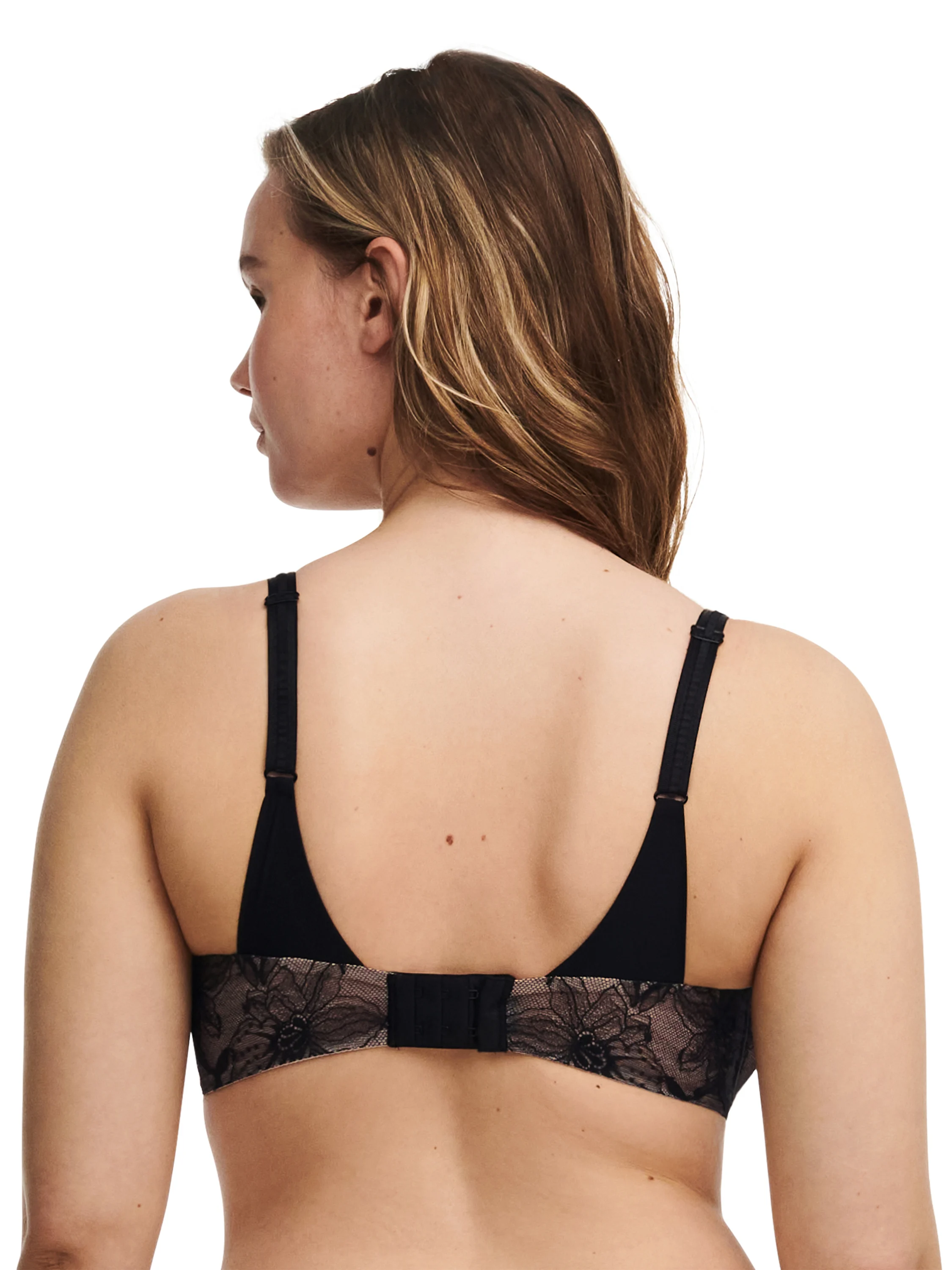 ORCHIDS - Soutien-gorge corbeille avec dentelle de leavers | Noir