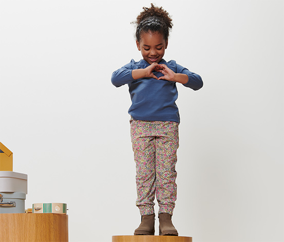 Kinder-Pull-on-Pants – Fit »Ella«, Blumen