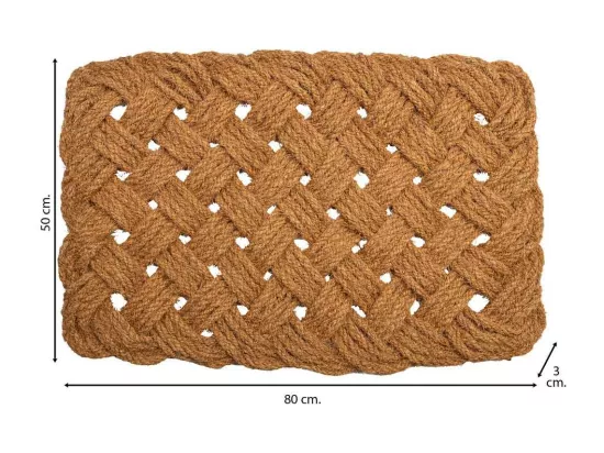 Tapis en corde de coco marron 80x50x3
