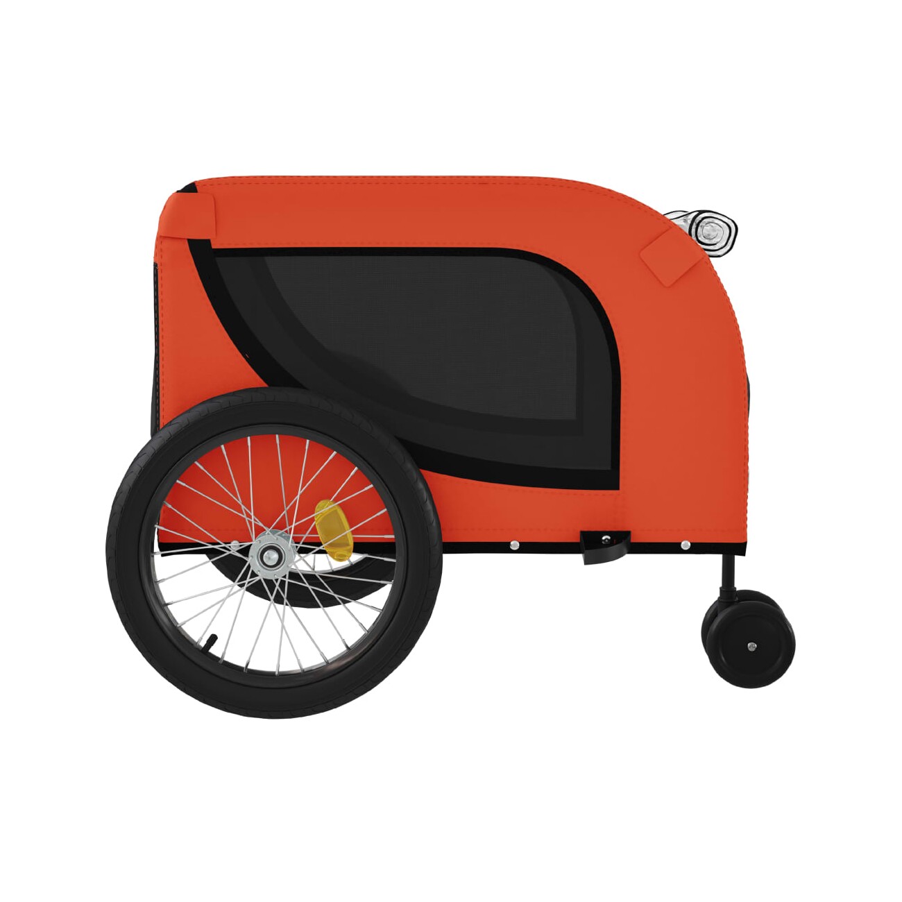 VidaXL Fahrradanhänger Hund 134 x 68 x 74 cm (L x B x H) orange