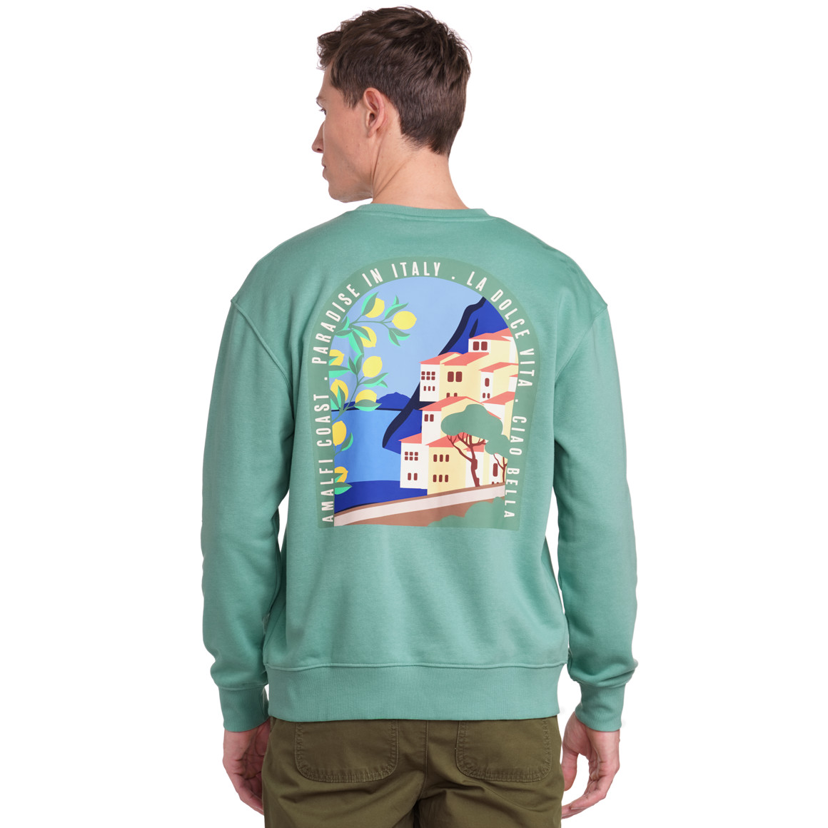 Jonas Nielsen Herren Sweatshirt mit Backprint grün