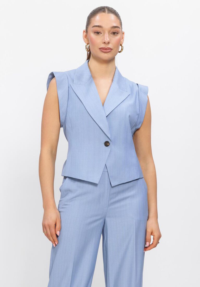 blauwe co'couture truien/vesten kianacc pin vest