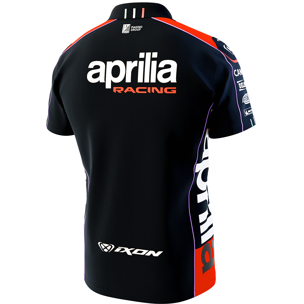 Ixon - Polo Aprilia 23 Noir / Rouge fluo