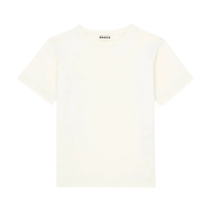 SMALLABLE BASICS T shirt Fille Manche Courte Coton Bio | Ecru