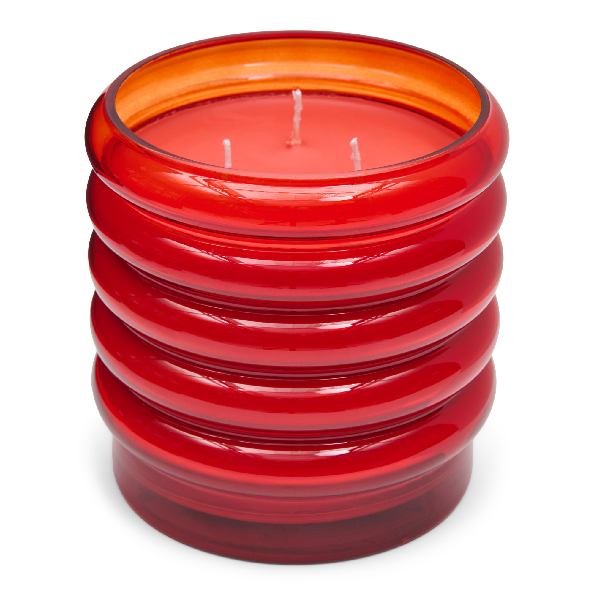 Geurkaars Bubbly red orange large - Musk & Santal