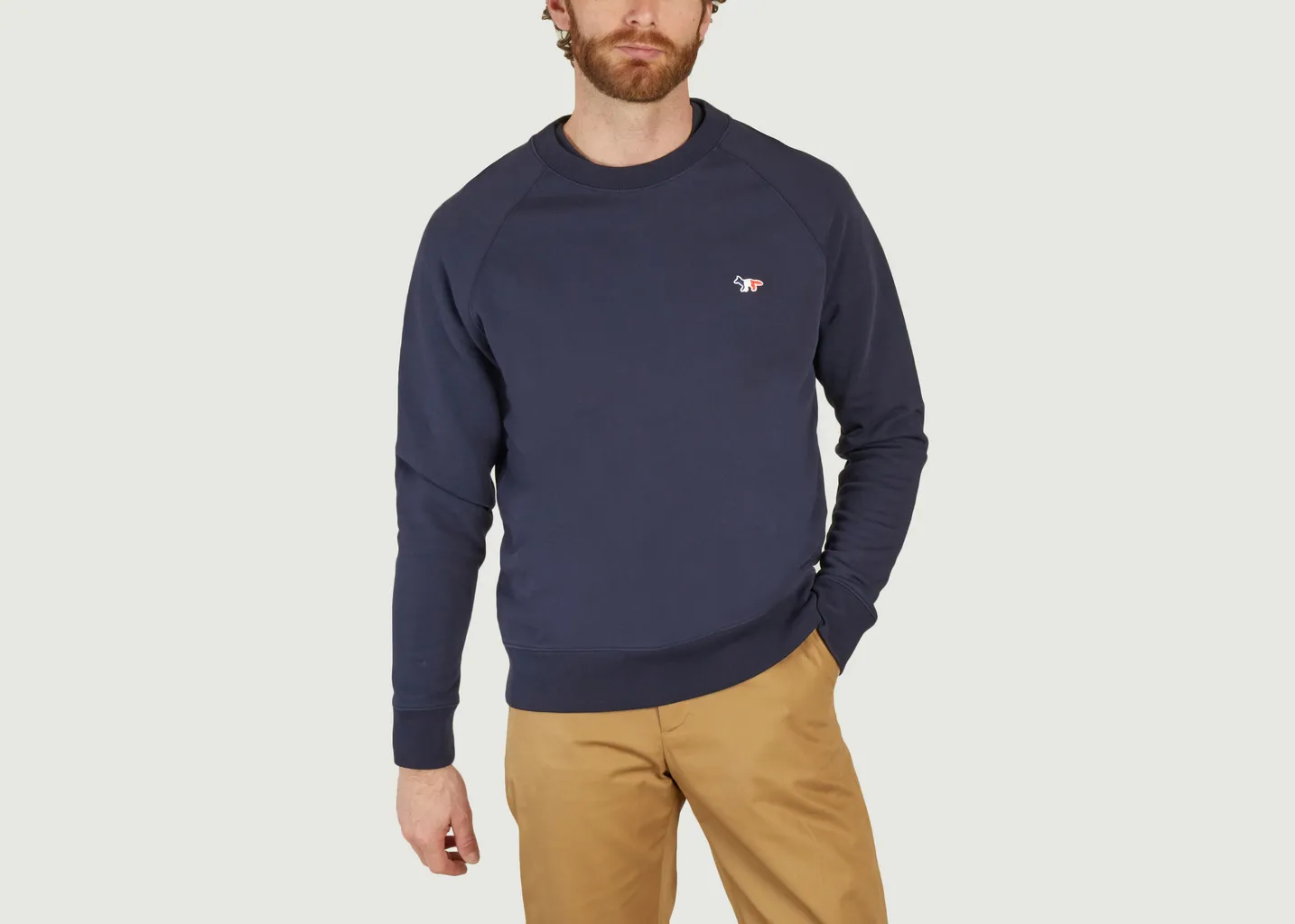 Sweatshirt Tricolor Fox Patch Maison Kitsuné
