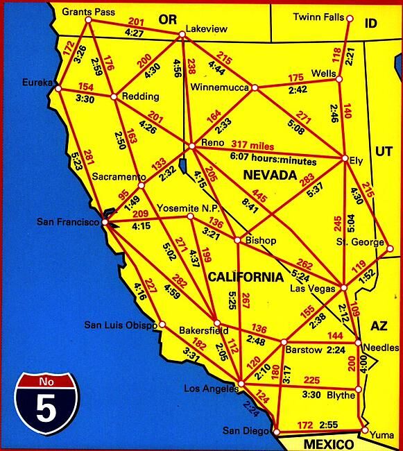 HALLWAG - 5 USA CALIFORNIE NEVADA HALLWAG