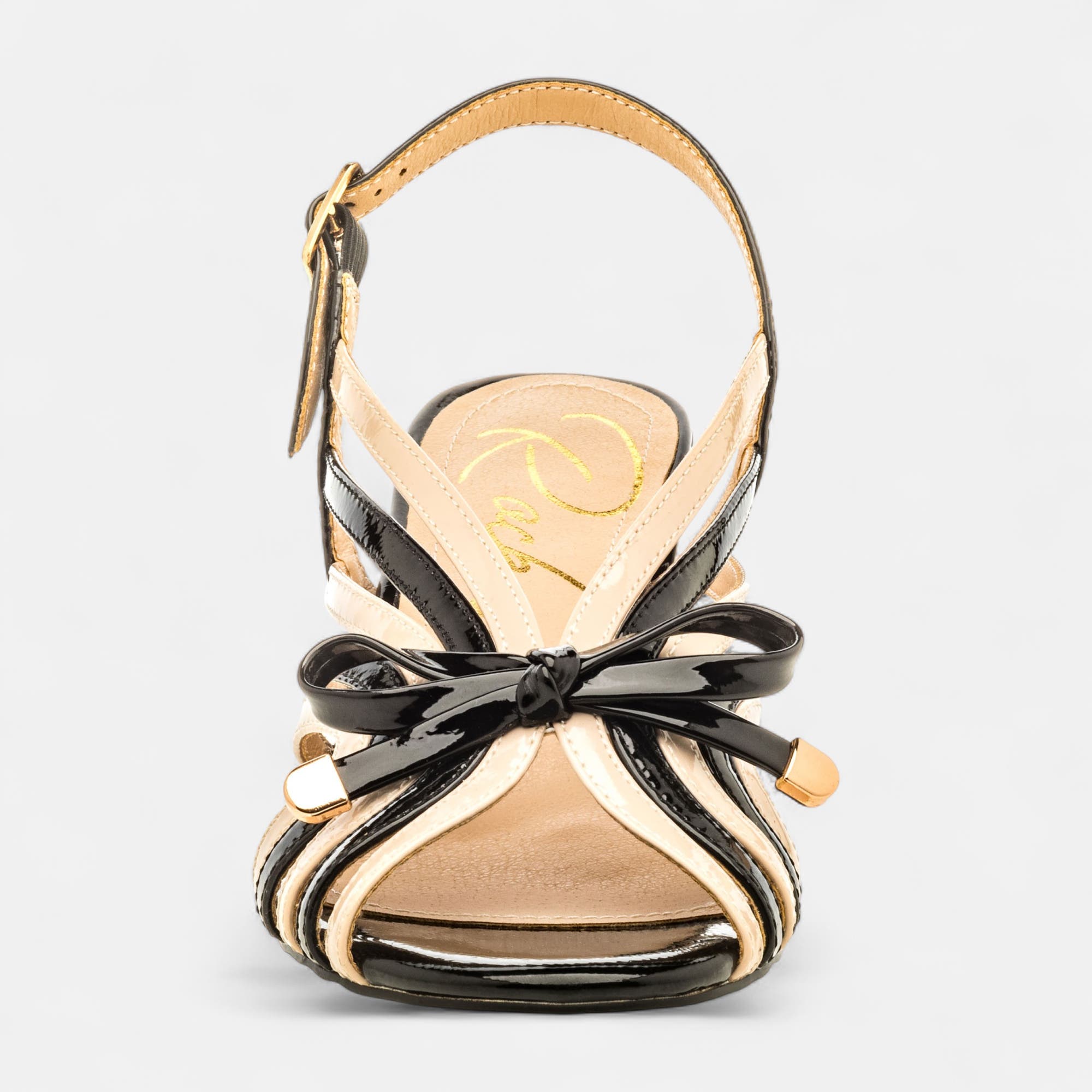 Nu-pieds à talon Femme noir vernis