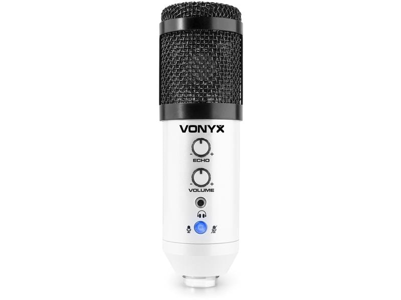 Vonyx Kondensatormikrofon CMS320W USB-Mikrofon mit Studio-Galgenarm