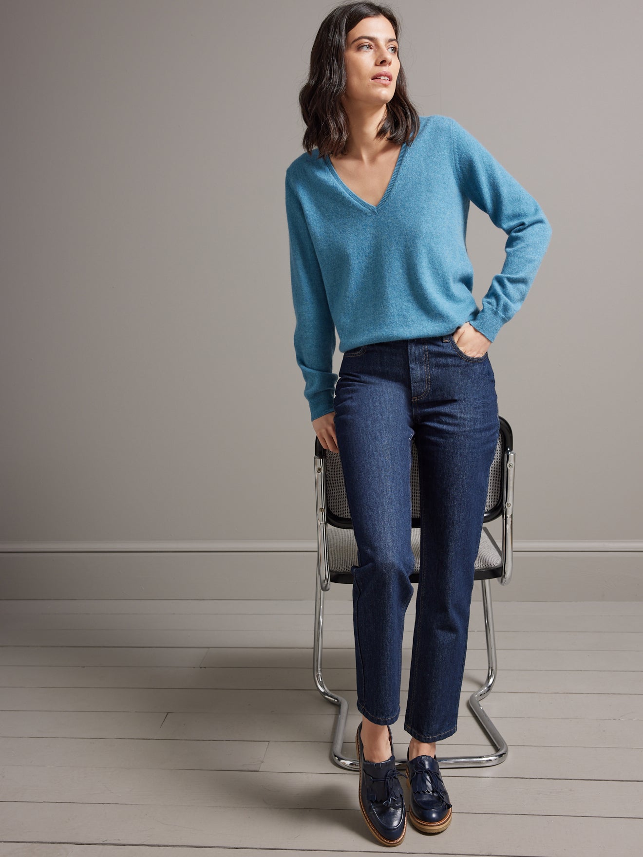 Pull col V femme - Collection Cachemire