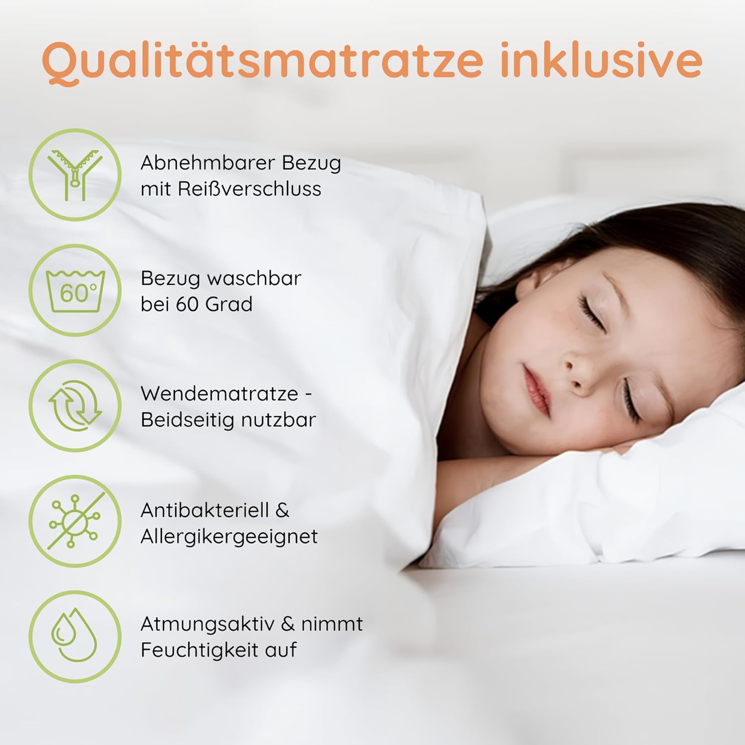 Kids Collective Kinderbett 80x160 cm Kinder Bett Jugendbett Juniorbett | Mit Rausfallschutz, Schublade & Matratze | Komplett-Set | 80×160 cm von 3. bis 10. Lebensjahr | Weiß