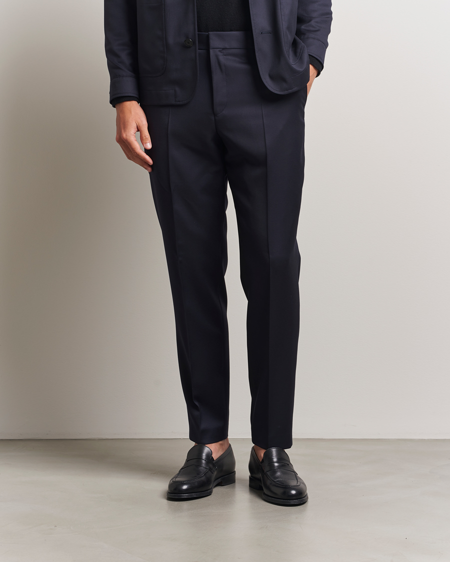 BOSS BLACK Perin Pleated Trousers Dark Blue