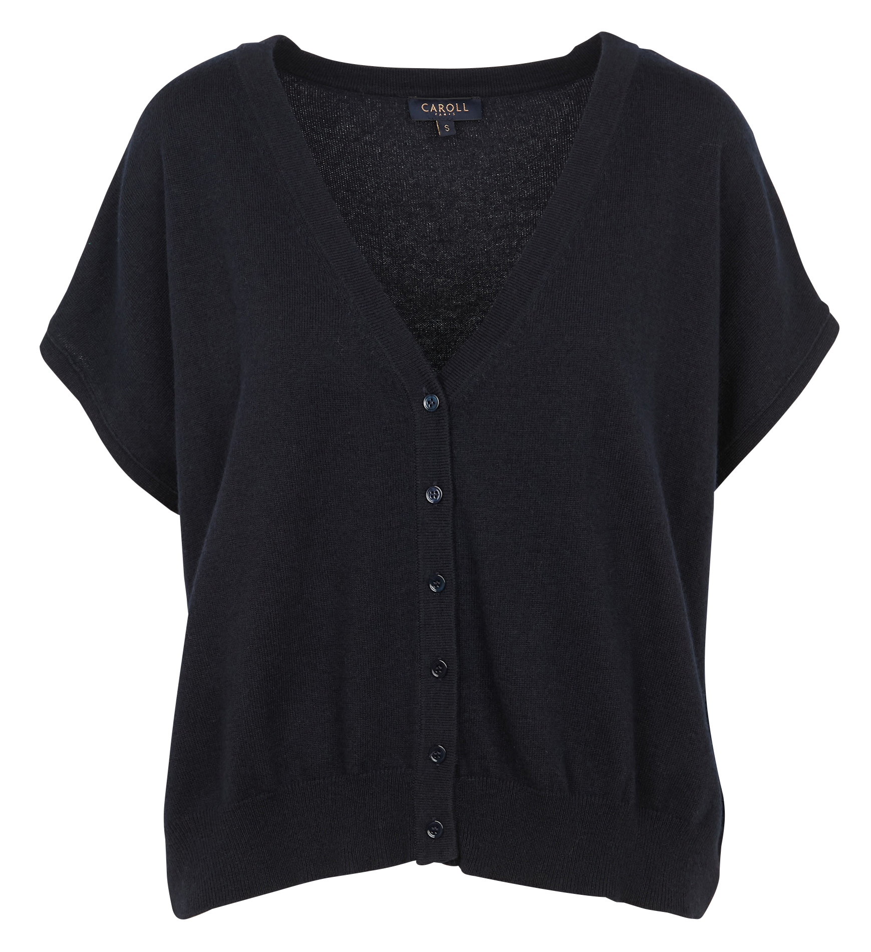 LEXIE - Gilet col V en laine mélangée | Bleu