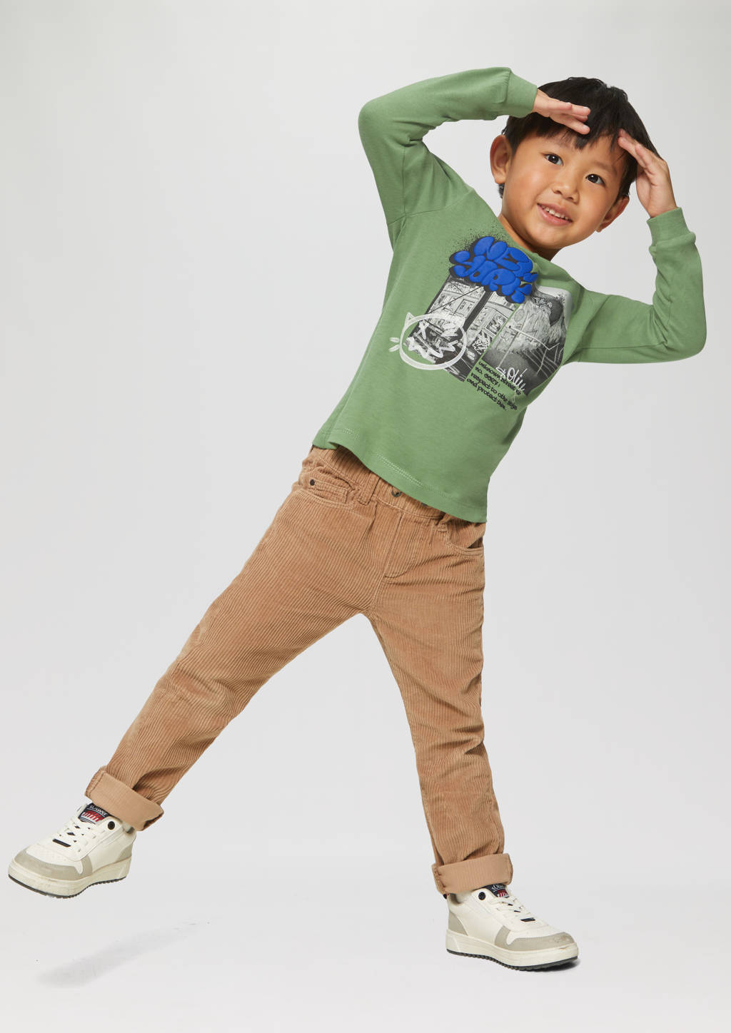 s.Oliver longsleeve met printopdruk groen