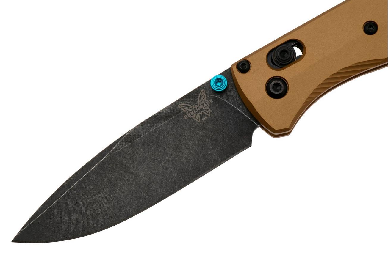 Benchmade Bugout 535BK-07 Blackwashed M390,  Burnt Brass Aluminium, zakmes