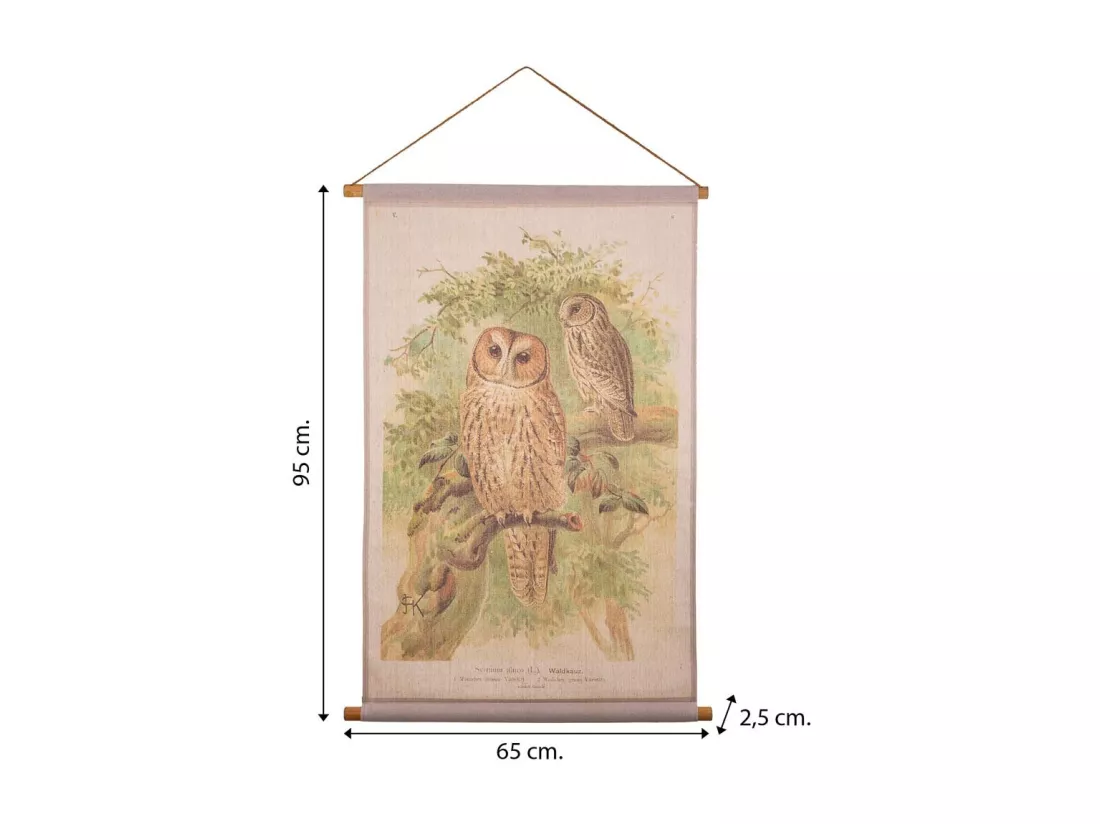 Toile parchemin imprimée sur tissu 65x95x2,5h