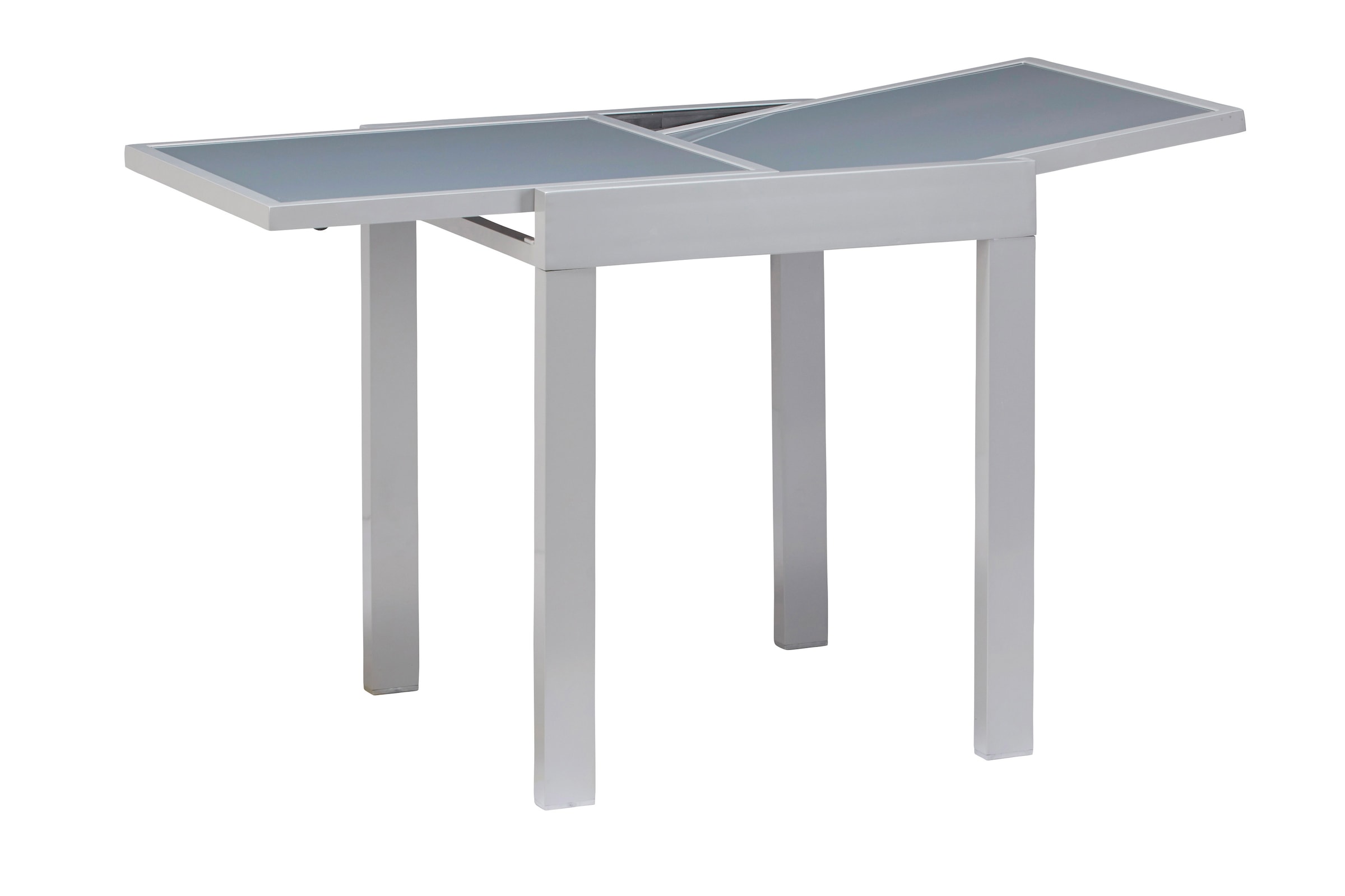 MERXX Balkonset »Lima« 2x Klappsessel, 1x Ausziehtisch 65(130)x65 cm, 3 Stk. tlg. pulverbeschichtetes Aluminium, aus 100% Polyester, für 2 Personen