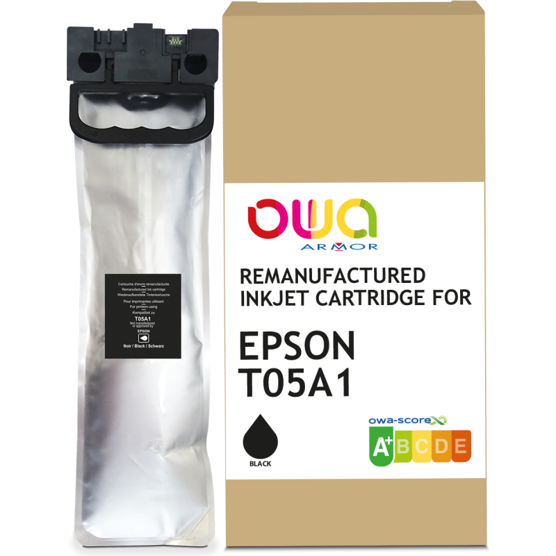 Cartouche d'encre remanufacturée OWA - standard - Noir - pour EPSON C13T05A100