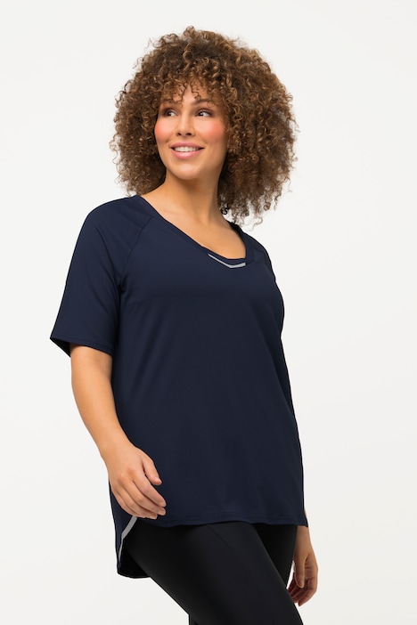 T-Shirt, UV-Schutz 40+, V-Ausschnitt, Halbarm, recycelt