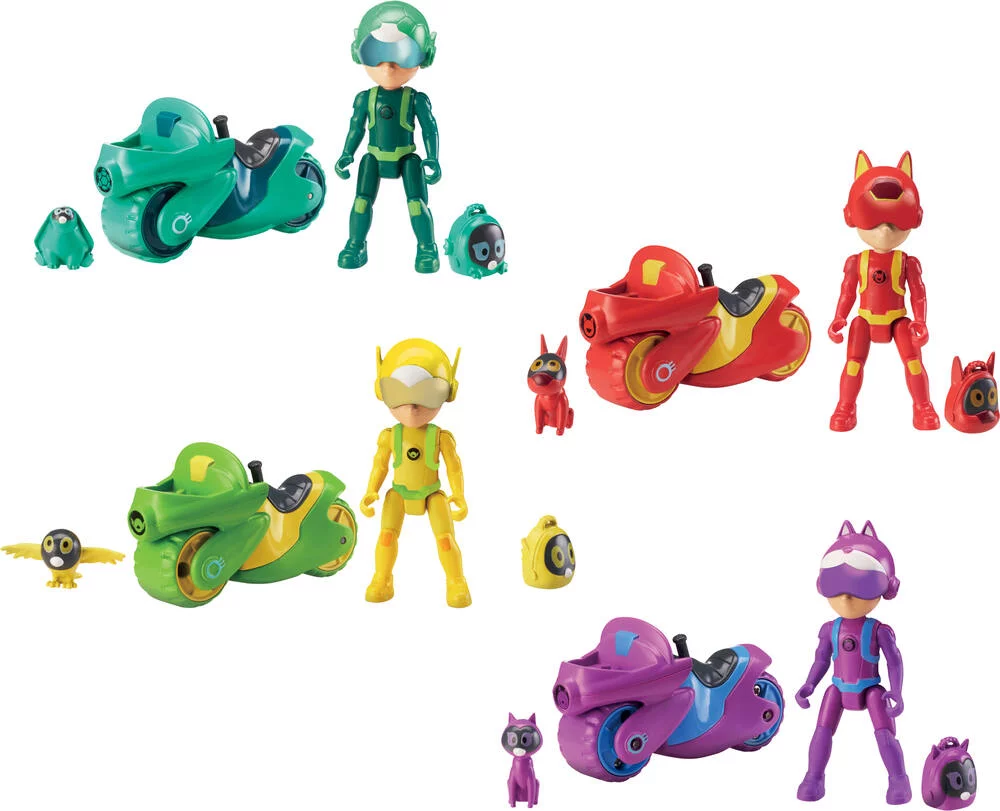 COFFRET 4 FIGURINES 7,5 CM + 4 MOTOS & ACCESSOIRES