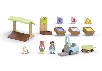 Playmobil 71691 1.2.3: Økologisk Markedsbod & Gaffeltruck Byggesett