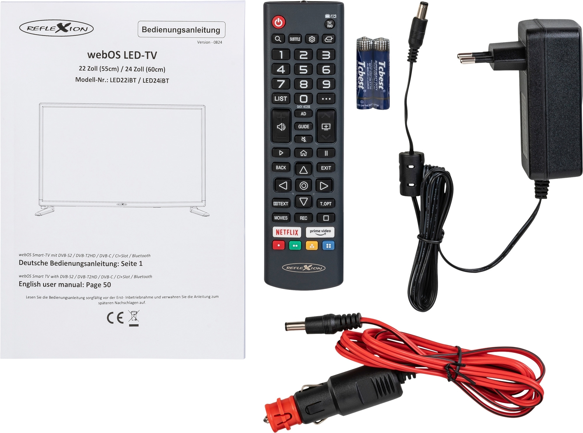 Reflexion LED Smart TV webOS LED24IBT 24 Zoll mit DVB-S2/C/T2 HD Tuner mit Bluetooth