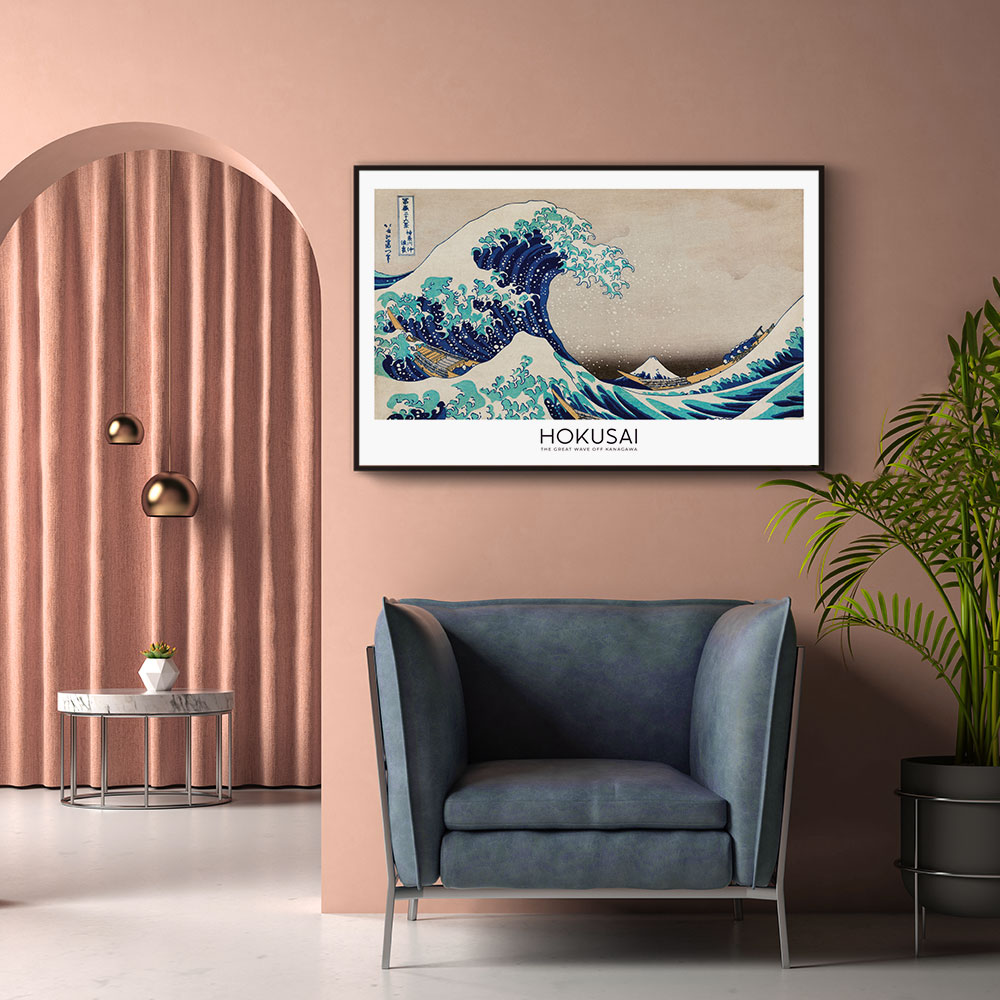 Walljar poster ingelijst - Katsushika Hokusai - The Great Wave Poster ingelijst - 50 x 70 cm