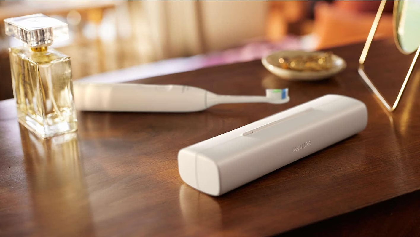 (2er Set) Sonicare 5300 Elektrische Zahnbürste Schallzahnbürste mit Induktiver Ladestation   Aufbewahrungsbox (HX7109/01) - Schwarz / Weiss