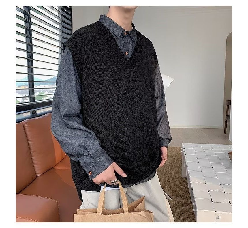 Sinlarity - V-hals effen losvallend vest