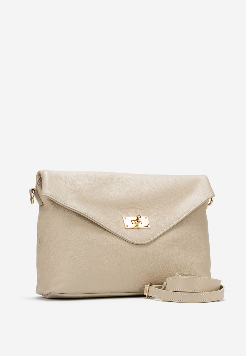 Sac en cuir naturel beige Kelissa