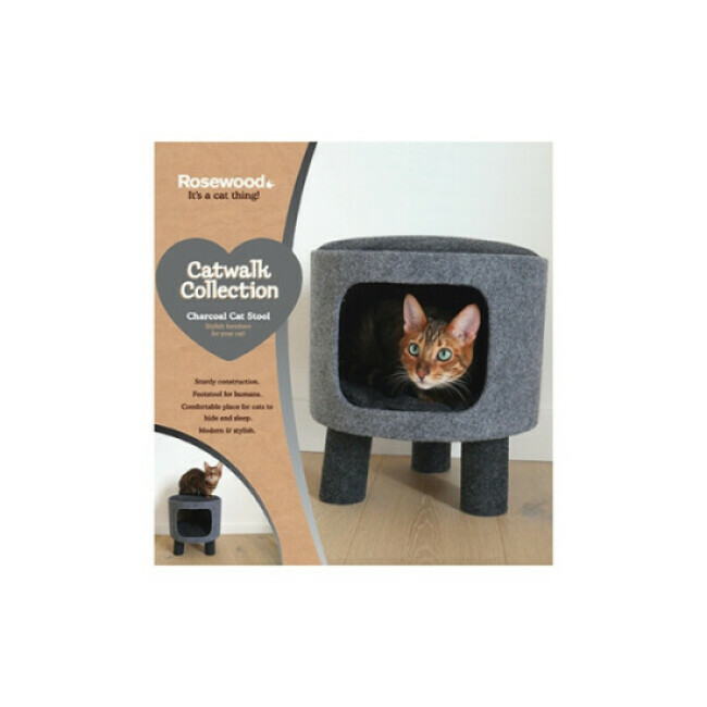 Abri tabouret Charcoal Felt Cat Stool pour chat