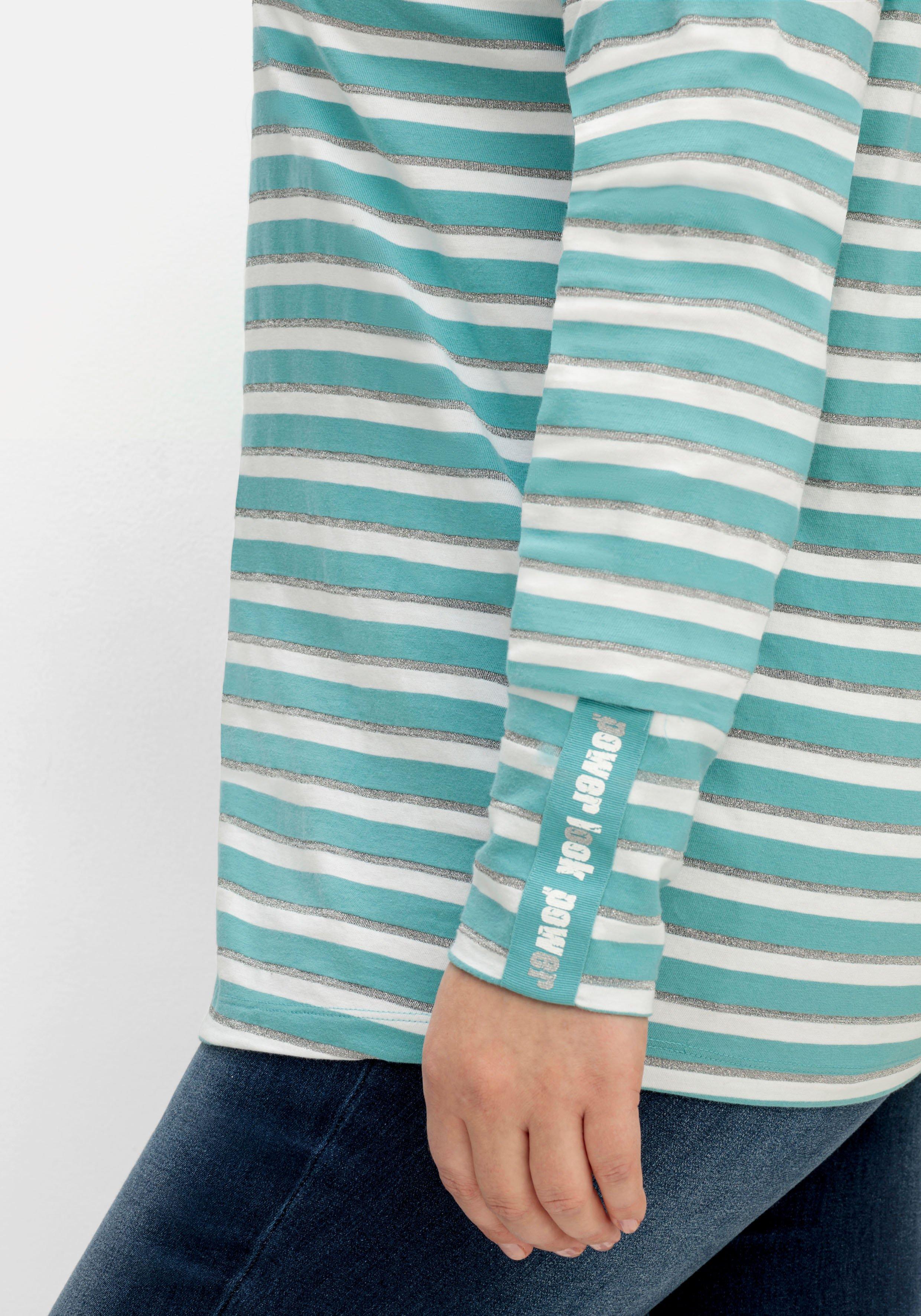 Langarmshirt mit Streifen und Effektgarn