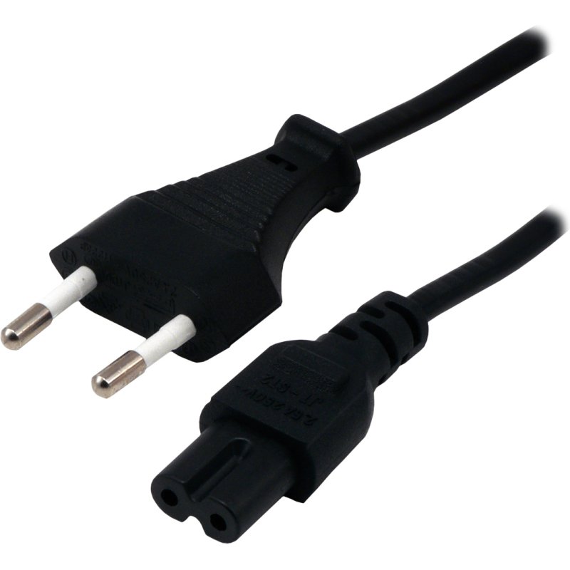 MCL MC907GE-2M câble électrique Noir Prise d'alimentation type C Coupleur C7