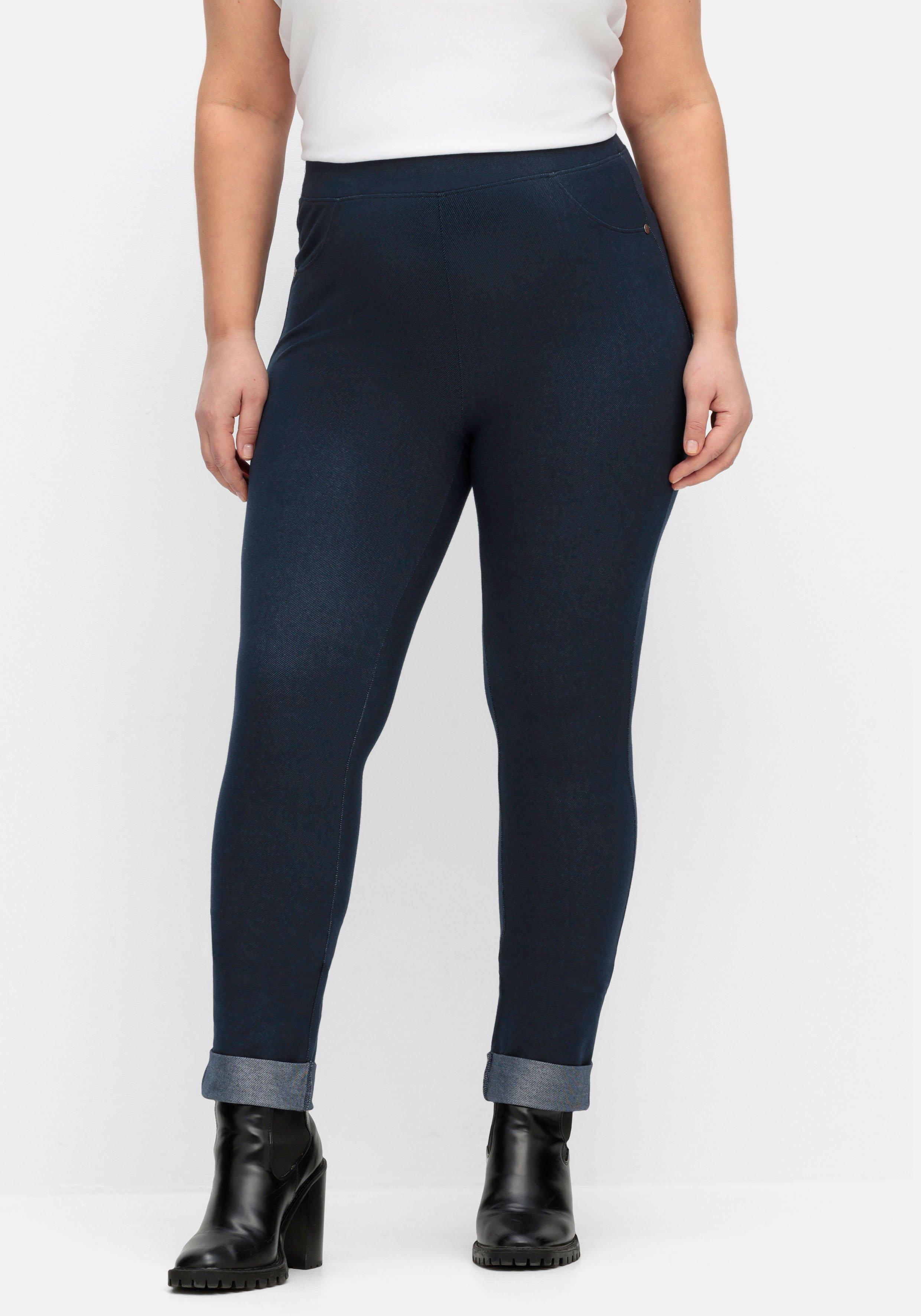 Leggings mit fixiertem Aufschlag am Saum